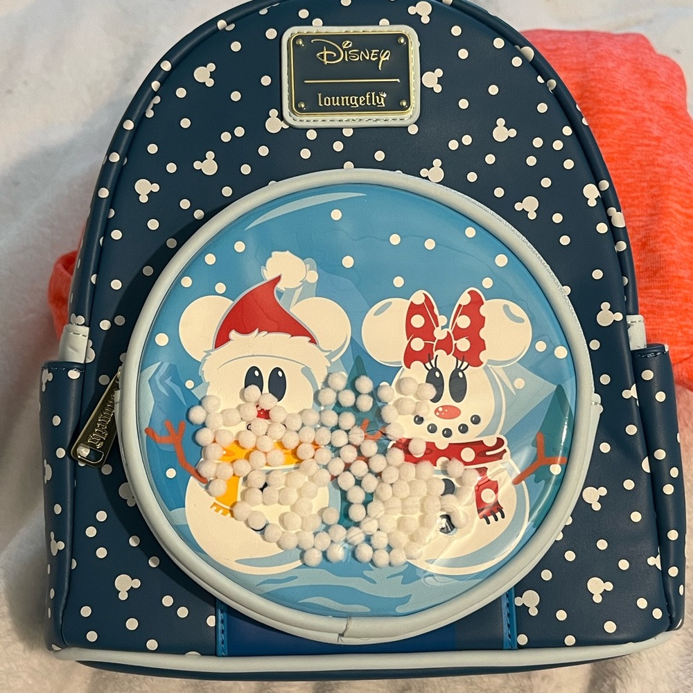 Disney Loungefly Blue Backpack with Snowman Design